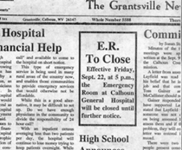 Calhoun Chronical article that ER to close